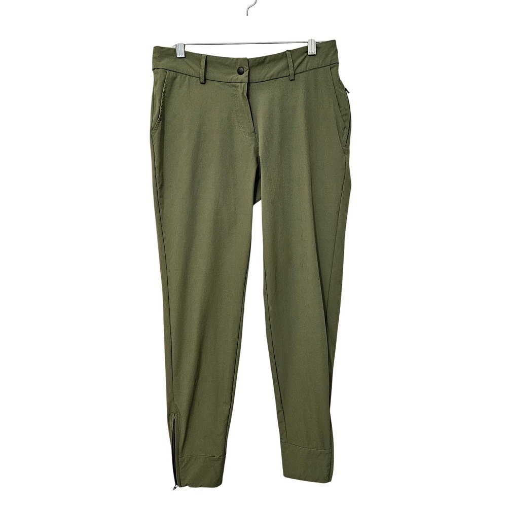 Abendroth Golf Womens Olive Green Ankle Zip Tapered Performance Pants 8 Gorpcore